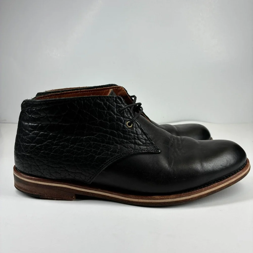 HELM Boots The Pete Men's US 8.5D Black Leather Chukka Casual Dress Boots H0039